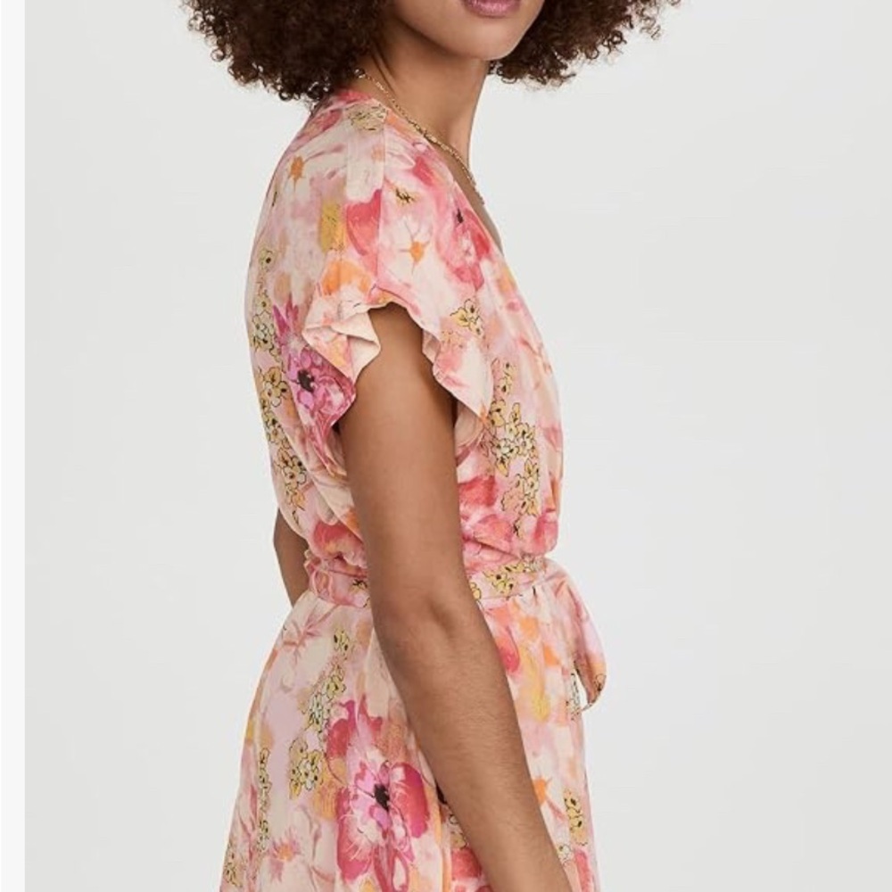 Free People Floral Mini Dress in Pink and Orange - Picture 3 of 9